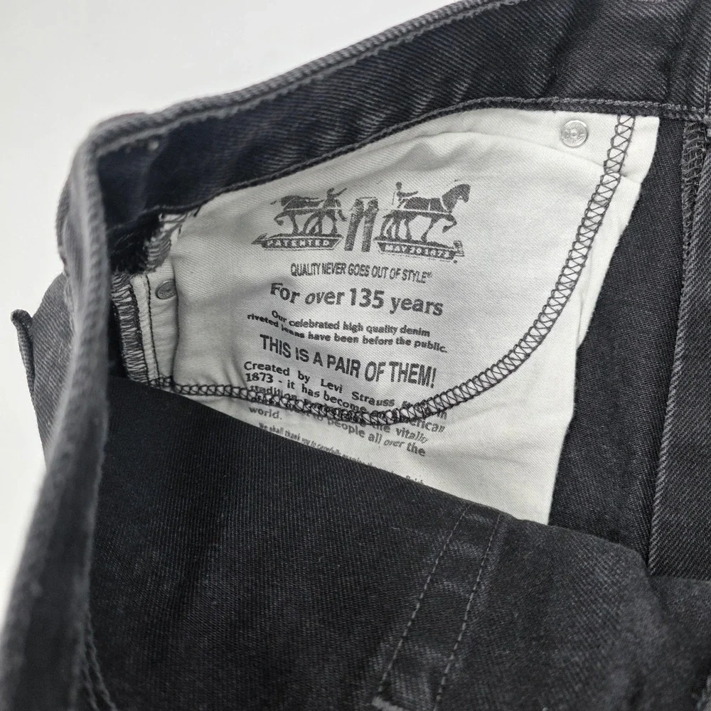Levi Strauss Co 505 Mens Jeans Black W36 L34 Straight Fit Denim Pants